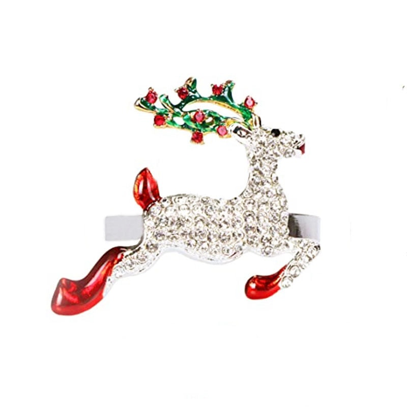 Christmas Cartoon Santa Claus Alloy Napkin Ring Casual Elegant Holiday Table Decor | Holiday Tableware