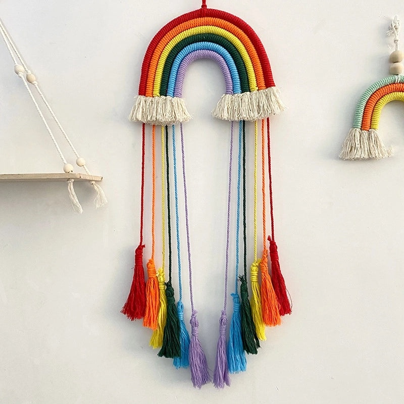 Nordic Cotton Rope Rainbow Wall Hanging, Creative Bedroom Pendant for Girls & Kids, Kids Room B&B Decoration|Home Decor