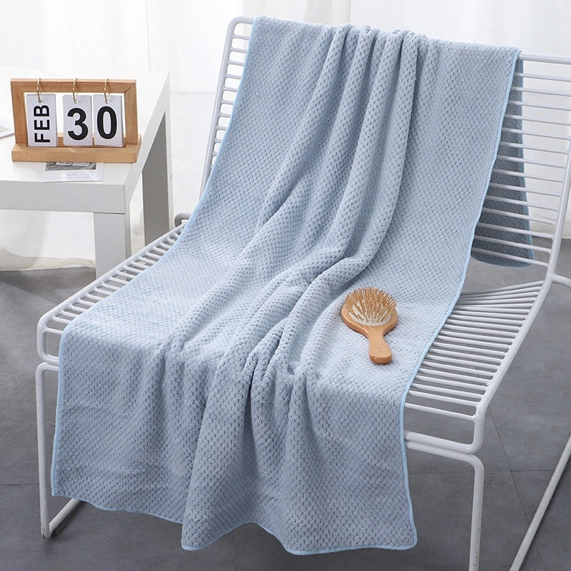 Pineapple Plaid Coral Velvet Bath Towel 70x140cm Large Adult Beach Towel High Density Printed Logo|Home & Living - Bath Textiles