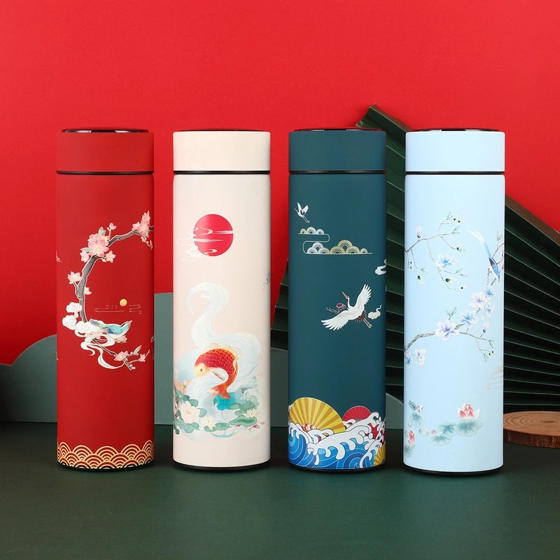 智能温度测量保温杯 LED触控显示水杯 哑光创意商务礼品 定制LOGO|智能温控水杯