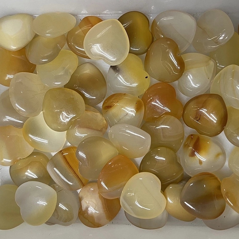 Pink Heart-Shaped Crystal Gemstone 2cm Handmade Decorative Ornament|Home Decor