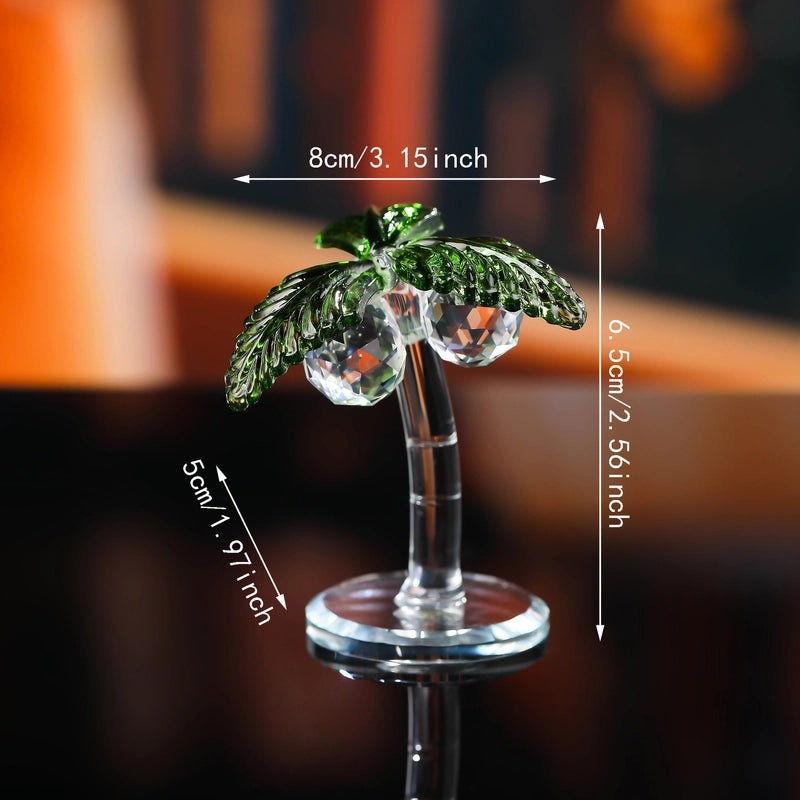 Minimalist Coconut Tree Crystal Ornament | Home Decor & Artificial Decorations