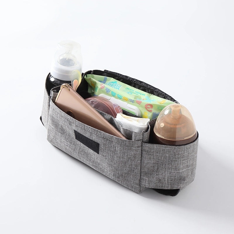 Multi-Function Baby Stroller Storage Bag with Feeder and Water Cup Holders|Baby Stroller Accessories