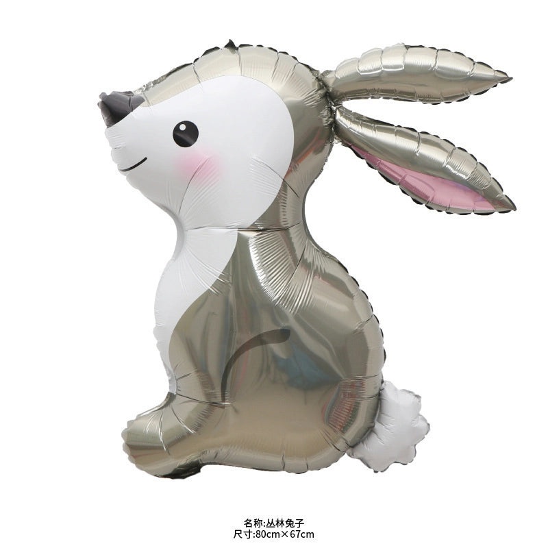 Cartoon Easter Bunny Aluminum Foil Balloons for Forest Theme Birthday Party | Party Supplies Balloons