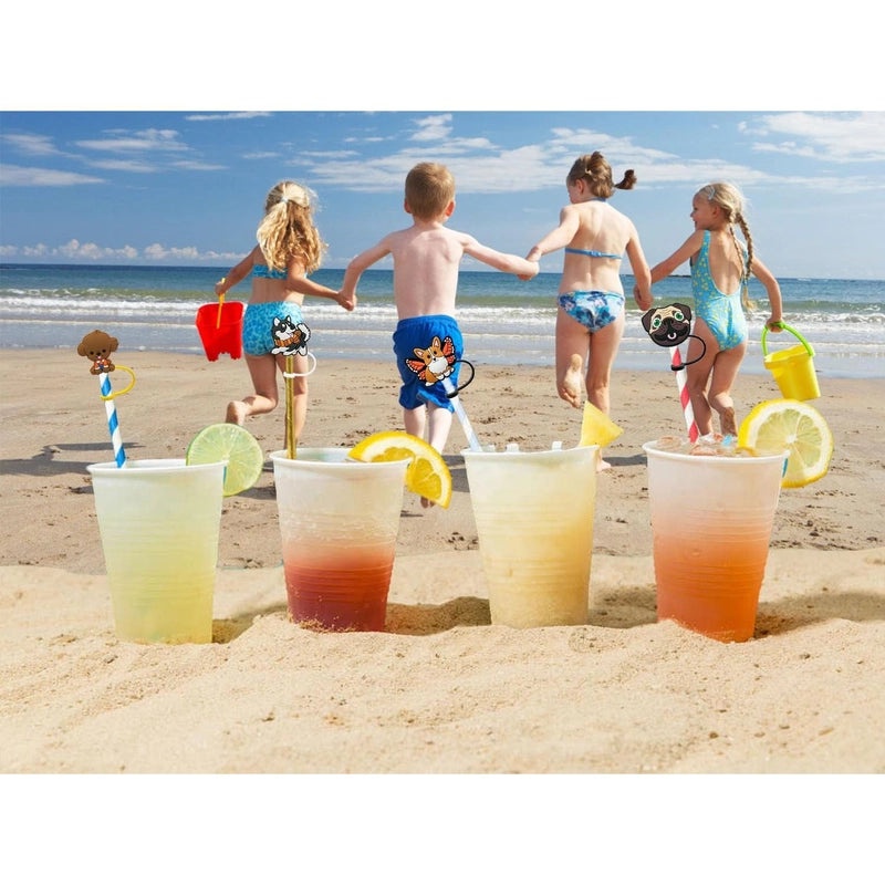 Adorable Devil Eye Star Silica Gel Straw Cap Set | Drinkware Accessories