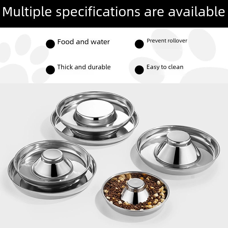Stainless Steel Pet Food Bowl with Anti-Spill Stopper for Cats and Dogs | Pet Feeding Bowls