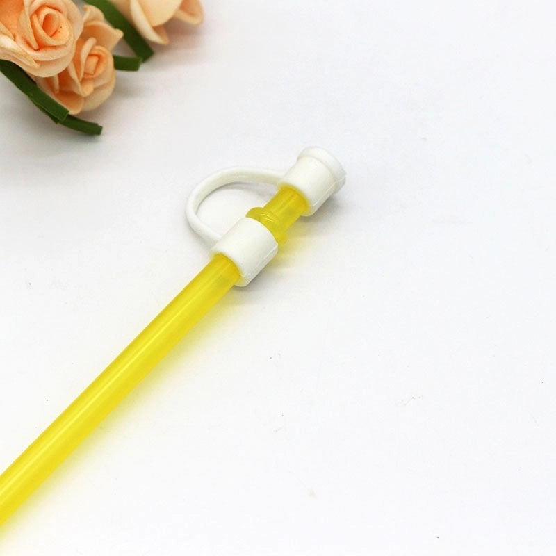 Silicone Straw Cap for Casual Use, Solid Color Decorative Cover | Drink Accessories