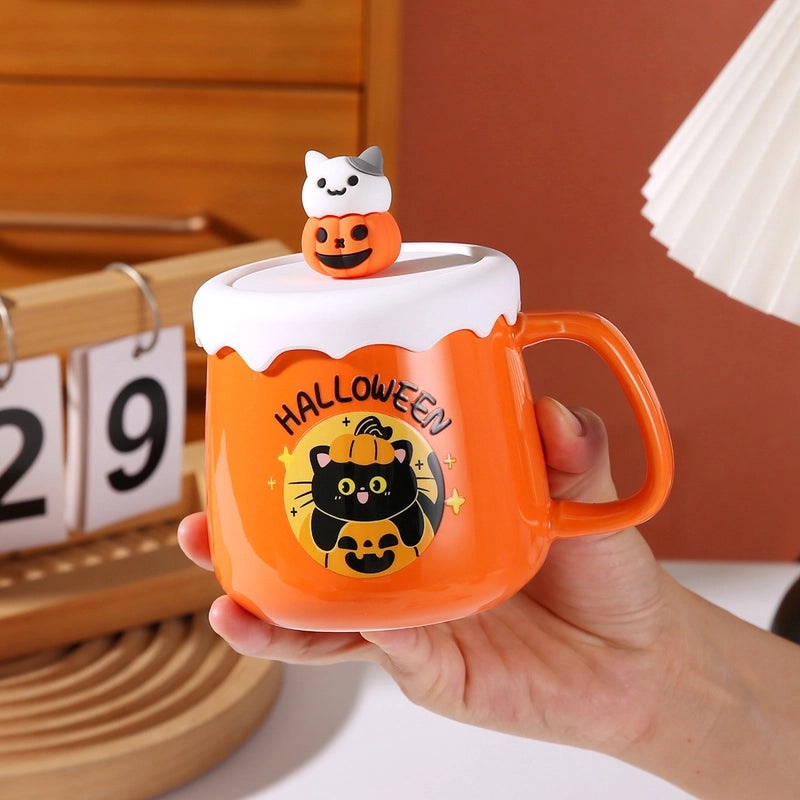 Creative Cute Ceramic Coffee Mug with Cartoon Ghost Design for Office and Home Halloween Gift|Home & Kitchen > Drinkware > Coffee Cups & Mugs