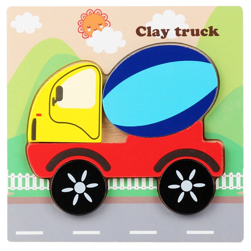 Wooden 3D Animal Puzzle for Kids Early Learning Handheld Board Cartoon Educational Toy | Educational Toys & Games