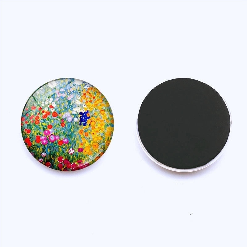 Van Gogh Starry Night Crystal Glass Refrigerator Magnets 25mm Creative Home Decor Stickers|Home & Kitchen Accessories