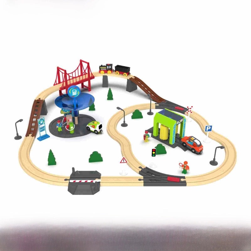 Wooden Thomas Train Puzzle Toy | Kids DIY Magnetic Wooden Track Set | Compatible Small Train Building Blocks | Children's Educational Toy | Woode