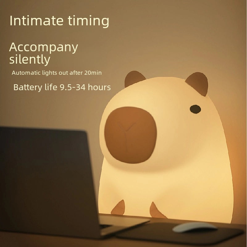 Capabala Rechargeable Silicone Night Light with Dimming Feature Capybara & Guinea Pig Design|Home Decor Night Lights