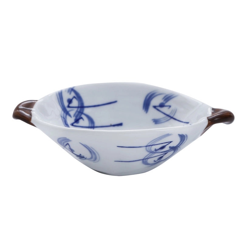 Ceramic Double Handle Small Bowl for Snacks Salad Fruit with Anti-Scald Tableware | Kitchen & Dining