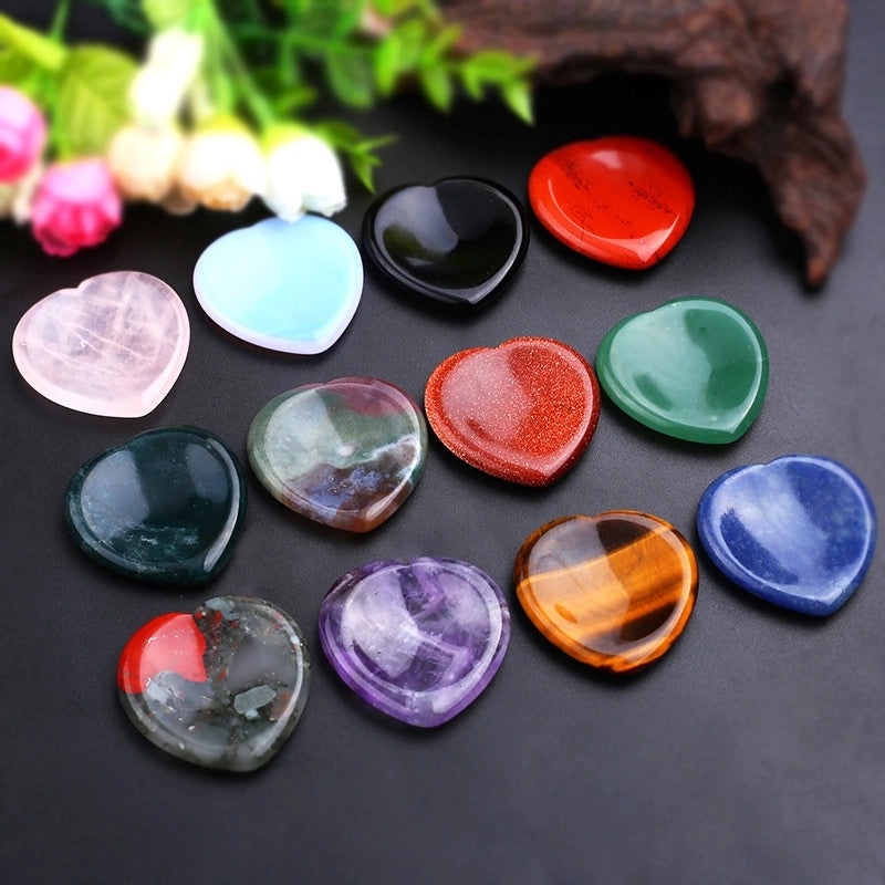 Retro Minimalist Heart Shaped Jade Stone Gem N2683-Y09 | Jewelry & Accessories
