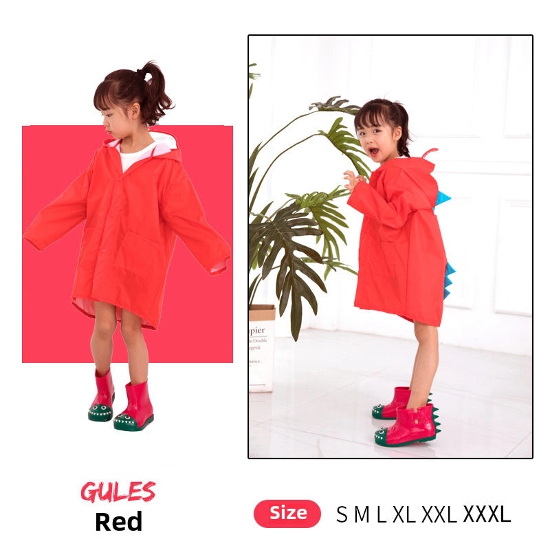 Kids Cartoon Dinosaur Raincoat Poncho for Boys Girls 2-6 Years Old Spring Autumn | Kids Rainwear