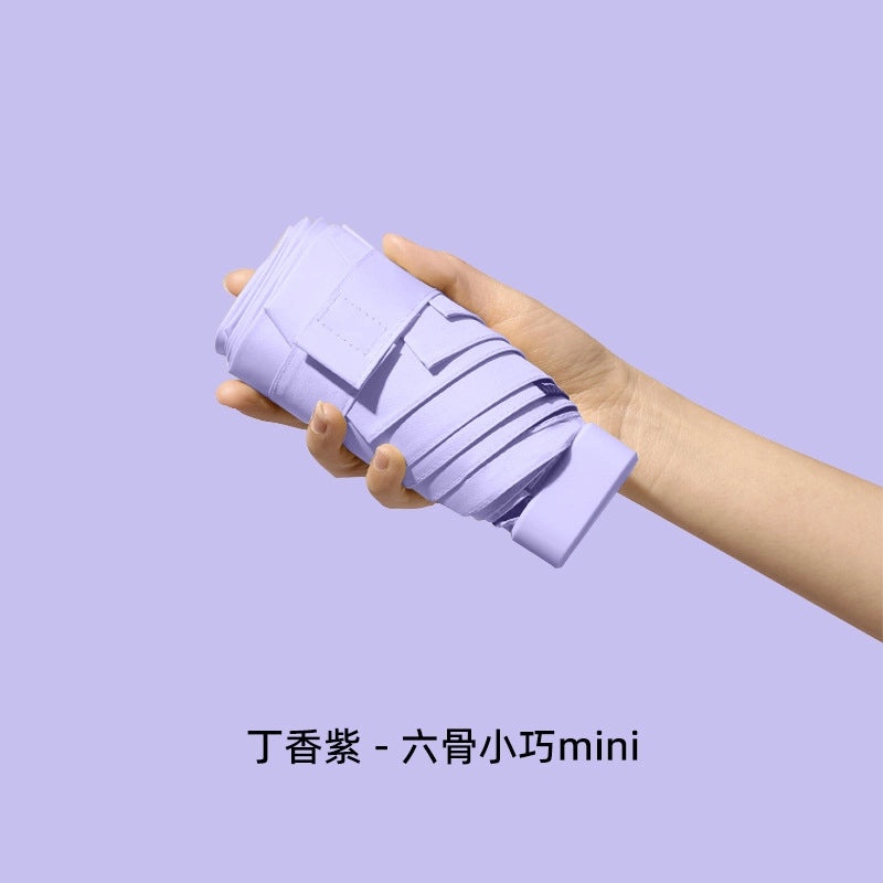 Compact Five-Fold UV Sunscreen Mini Umbrella for Women | Sun Protection & Rain Use | Portable Thickened Flat Umbrella | Women's Accessories