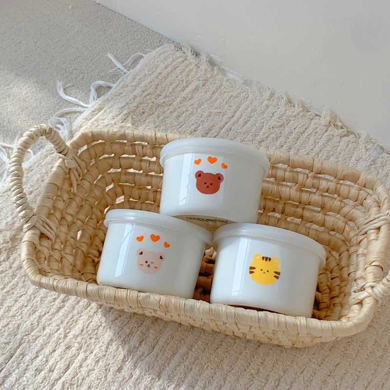 韩版宝宝辅食碗 带刻度陶瓷保温碗 硅胶盖儿童餐具|儿童餐具用品