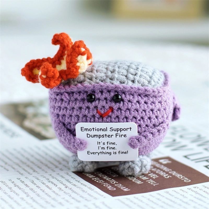 Knitted Fire Extinguisher Doll Cute Funny Plush Positive Energy Ornament|Home Decor Accessories