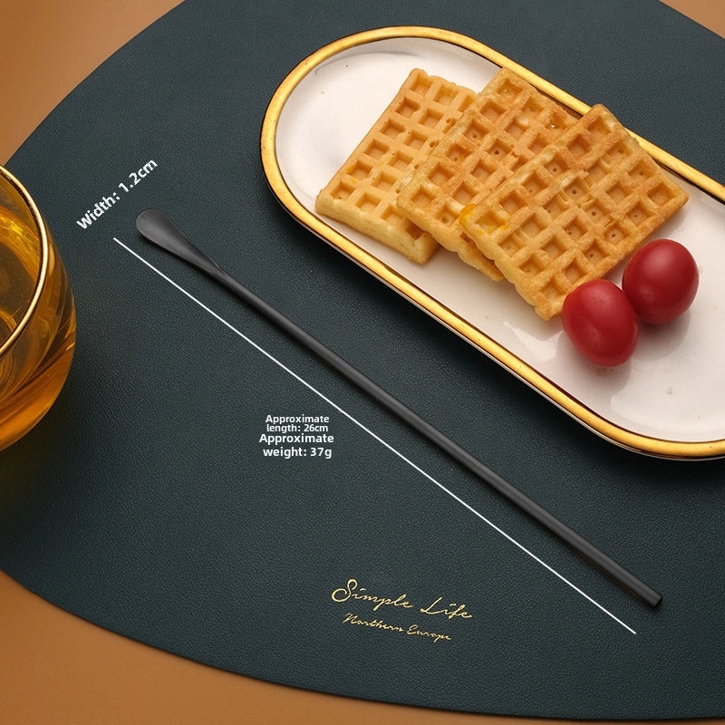 Japanese-style 304 Stainless Steel Long Handle Dessert Spoon Coffee Stirring Spoon Small Fruit Fork Ice Cream Spoon | Kitchen & Dining Utensils