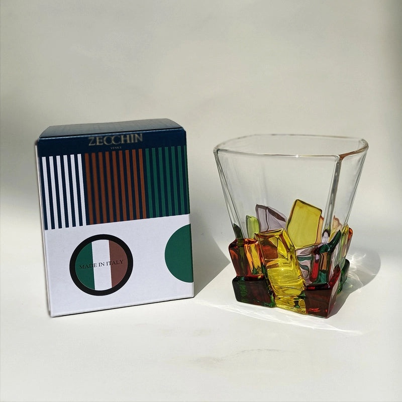Italian Designer Hand-Painted Line Woven Crystal Whisky and Wine Glasses|Home & Kitchen Glassware