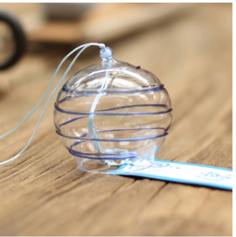 Handmade Painted Glass Pendant with Creative Pattern Wind Chimes Japanese Craft Style | Home Decor & Crafts