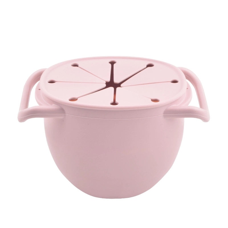 Baby Silicone Snack Cup with Rope | Fall-Resistant Foldable Binaural Children’s Snack Container | Baby Feeding Supplies