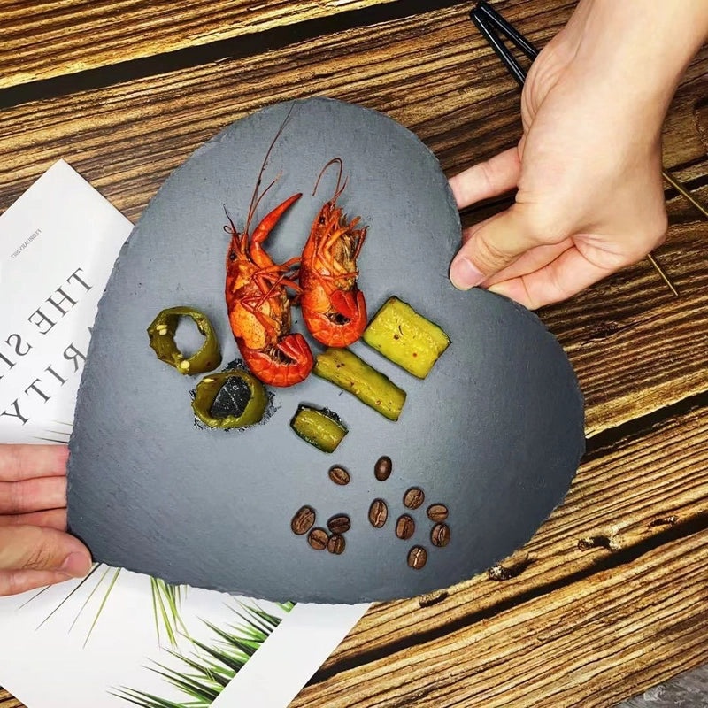 Japanese-Korean Style Black Slate Dinner Plate for Sushi Dessert Western Food Steak | Dinnerware & Plates