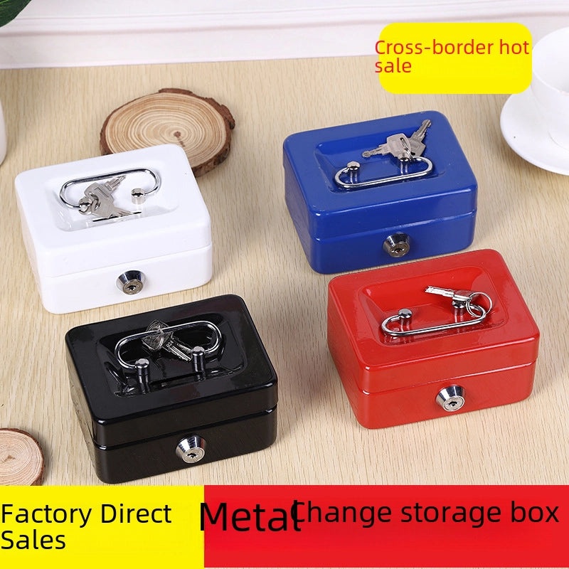 Mini Metal Cash Box with Key for Home and Car Storage | Home Storage & Organization