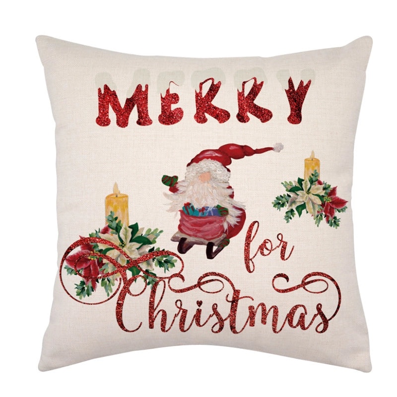 Holiday Linen Christmas Pillow Cover Single-sided Decorative Cushion Case|Home Decor