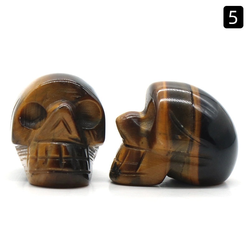 Halloween Vintage Skull Natural Crystal Agate Ornament | Home Decor & Seasonal Accessories