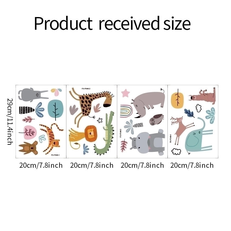 Adorable Cartoon Bear and Elephant PVC Wall Decal for Kids Room|Kids Room Wall Decor