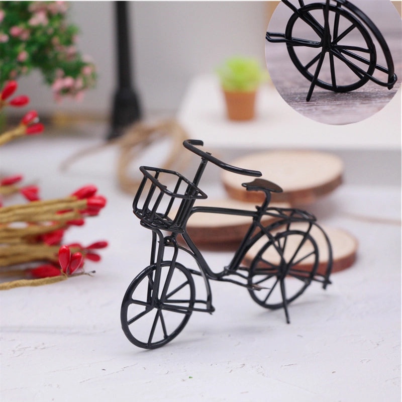 Vintage Metal Mini Bicycle Model for Doll House | Miniature Ornaments & Scene Props