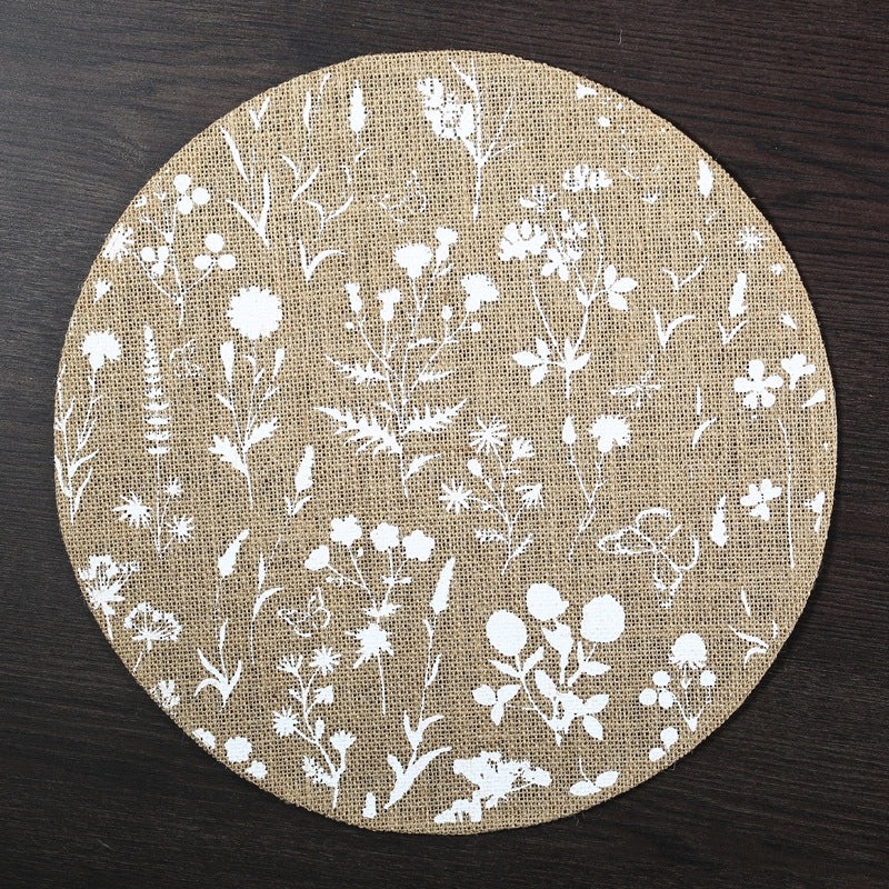 Chinoiserie Style Wooden Placemat for Vacation Dining Solid Color|Home Decor Tableware