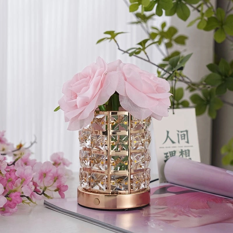 Minimalist Floral Crystal LED Birthday Night Light | Home Decor & Lighting