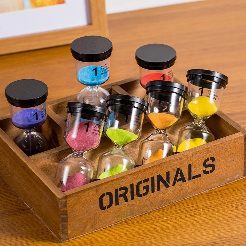 Black Sand Timer 1-60 Min Black Cover Hourglass Creative Office Gift | Office Supplies