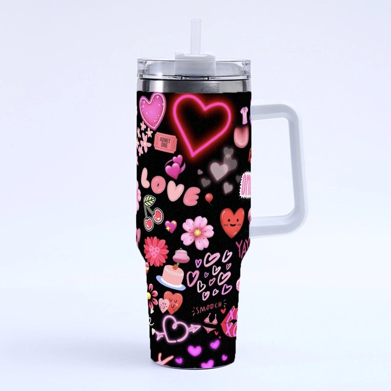 Valentine's Day Elegant Casual Letter Thermos Cup 304 & 201 Stainless Steel | Drinkware & Thermoses
