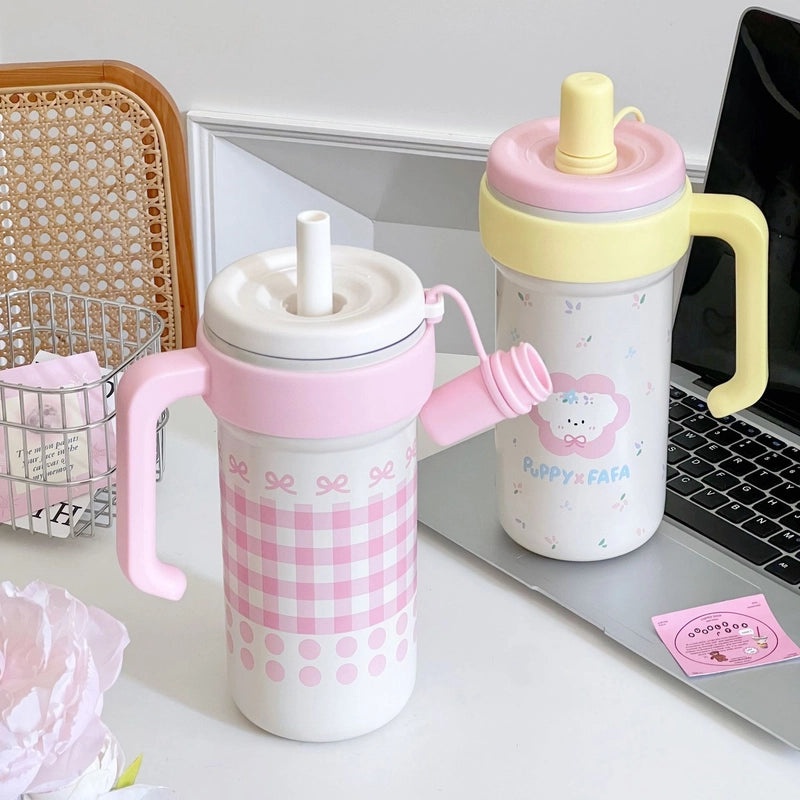 Cat Polka Dot Bow Knot Stainless Steel Thermos Cup 304 316 Durable Single Piece|Drinkware & Thermos Cups