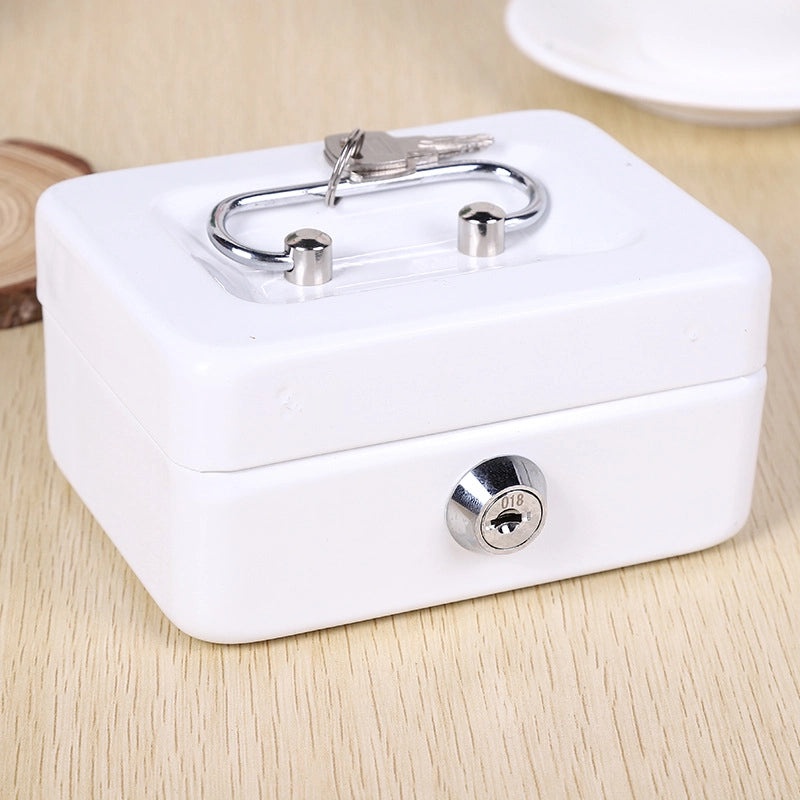 Mini Metal Cash Box with Key for Home and Car Storage | Home Storage & Organization