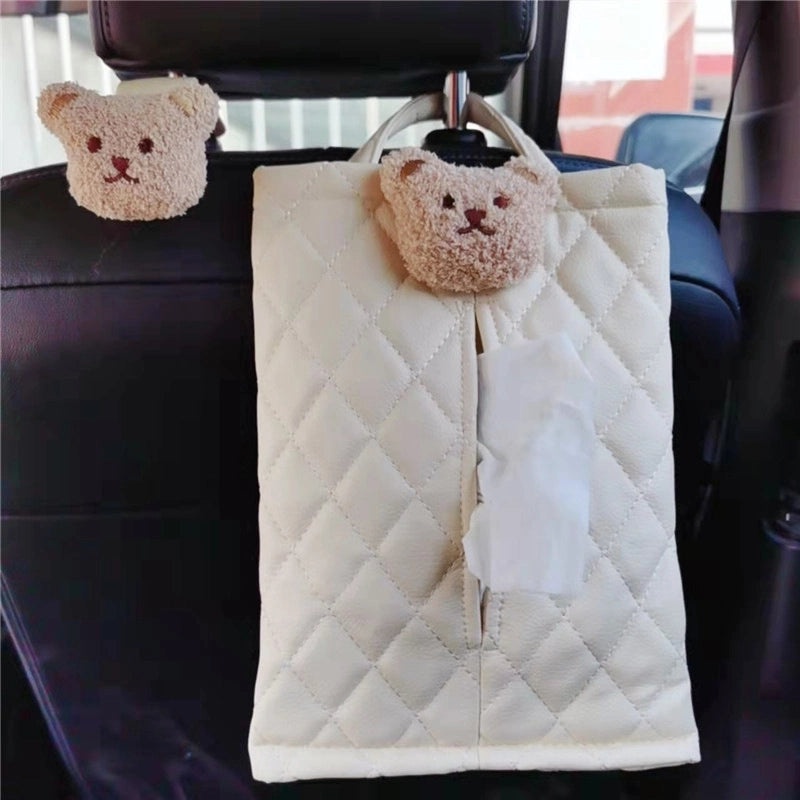 Cute Bear PU Leather Tissue Holder for Travel & Home Use|Home & Living Accessories