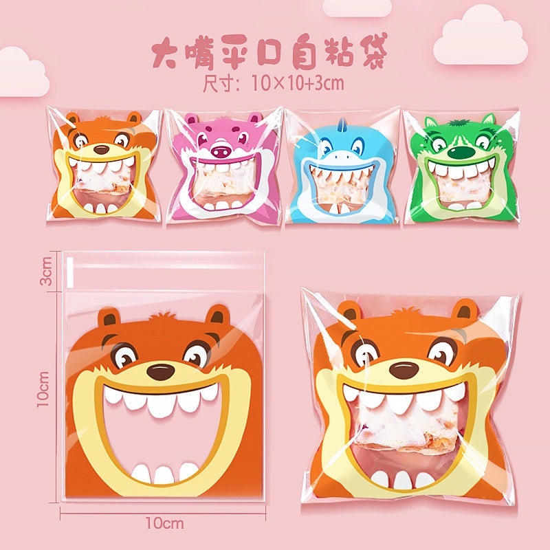 Happy Every Day Snowflake Crisp Cookie Self-adhesive Packaging Bags for Mooncake and Nougat Gifts|Packaging & Wrapping Supplies