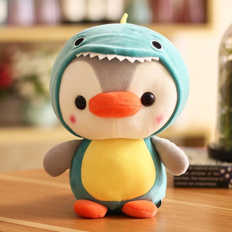 Cute Penguin Plush Toy with Dinosaur Frog Transformation and Trumpet Grab | Plush Toys