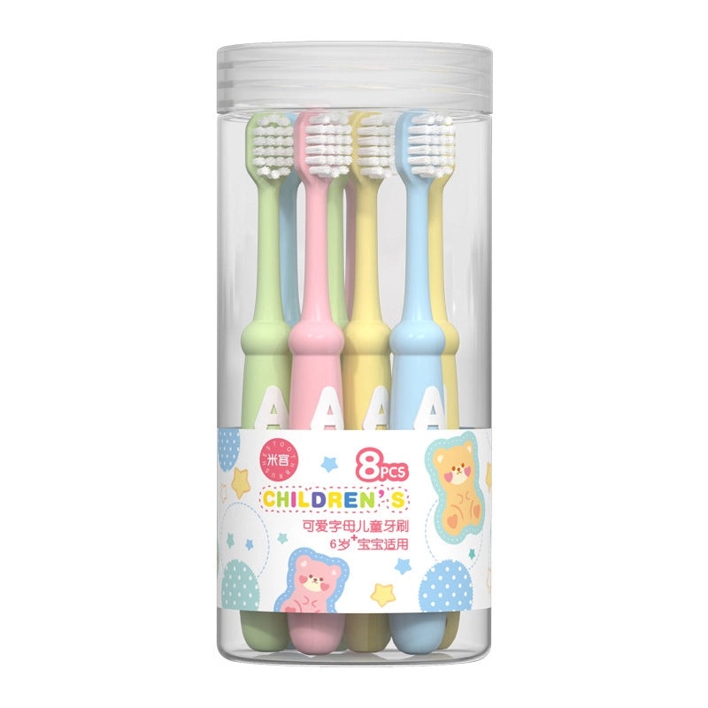Mikolife Kids Soft Bristle Toothbrush Set 8 Pieces Gentle Gum Care Cartoon Handle | Oral Care Accessories