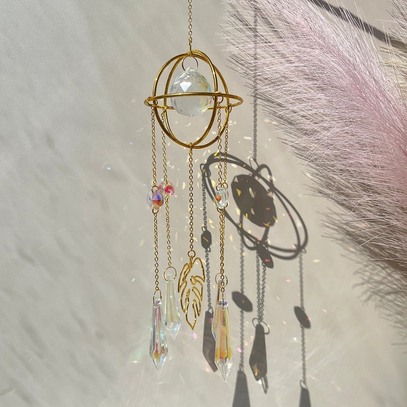 Delicate Leaf Crystal Dreamcatcher Wall Decor | Home Decor