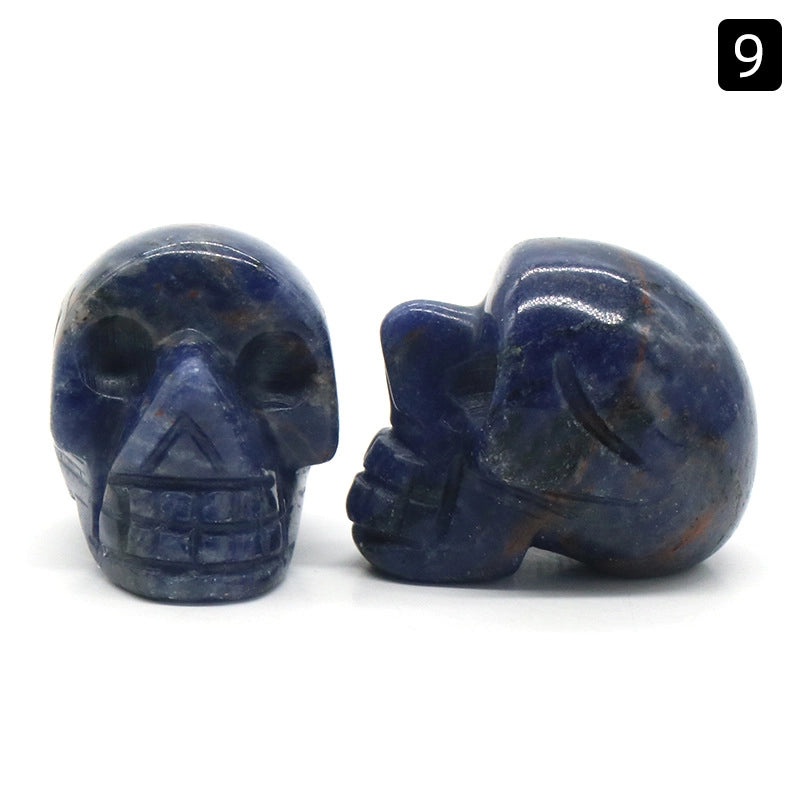 Halloween Vintage Skull Natural Crystal Agate Ornament | Home Decor & Seasonal Accessories