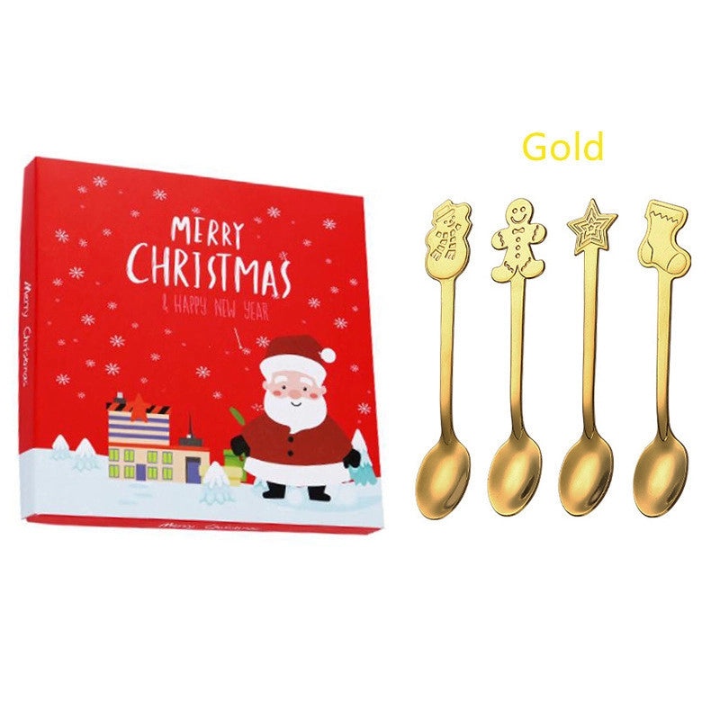 Holiday Cartoon Stainless Steel Spoon Set | Kitchen & Dining Accessories