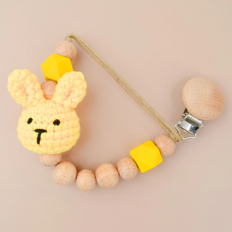 Adorable Rabbit Shaped Wooden Yarn Baby Accessory|Baby Accessories & Teething Toys