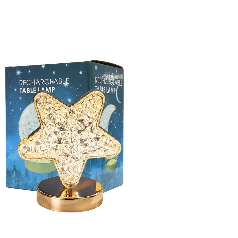 LED Stars and Moon Table Lamp Touch Rechargeable Bedside Night Light Small Modern Bedroom Decor|Home Lighting