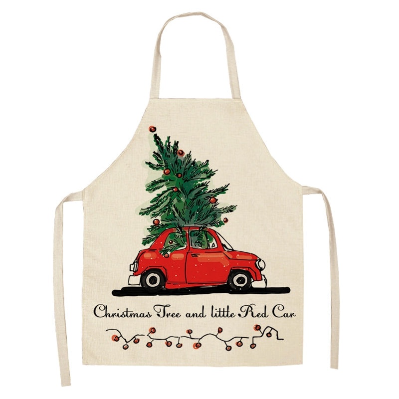 Holiday Themed Synthetic Fiber Apron with Text Design 1 Piece|Kitchen & Dining Accessories