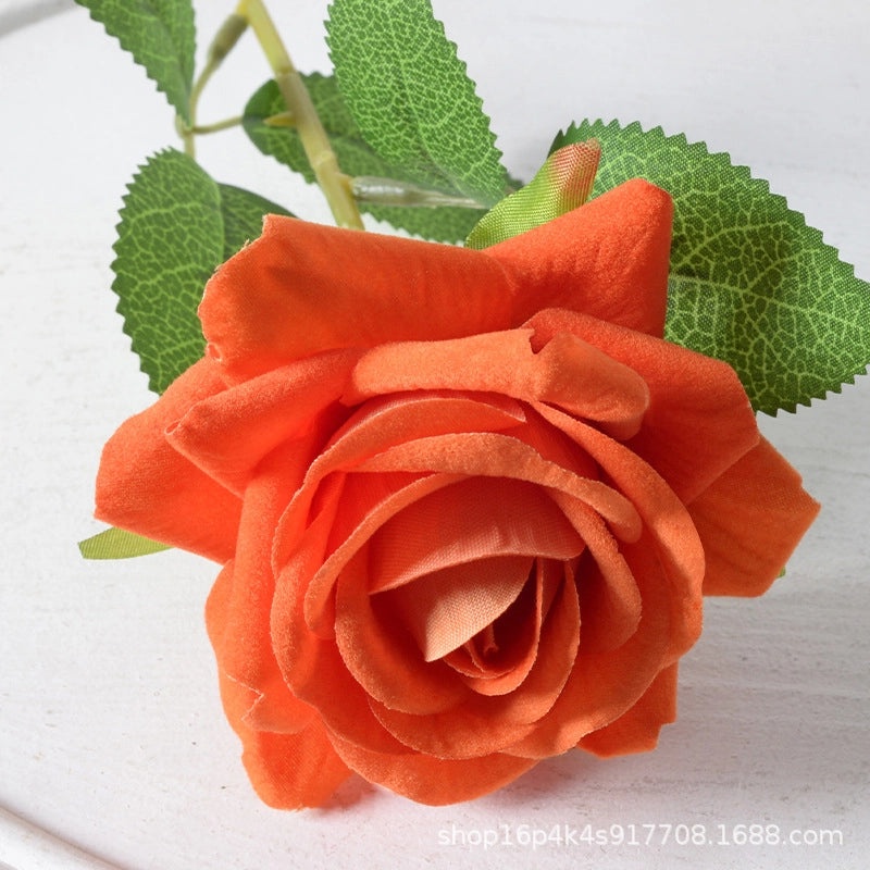 Artificial Rose Single Stem Flannel Flower for Home Wedding Valentine's Day Decoration|Home Decor & Wedding Accessories