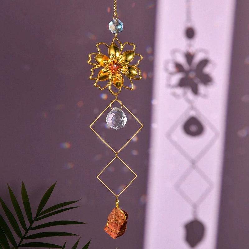 Handcrafted Floral Crystal Suncatcher for Wall Decor|Home Decor